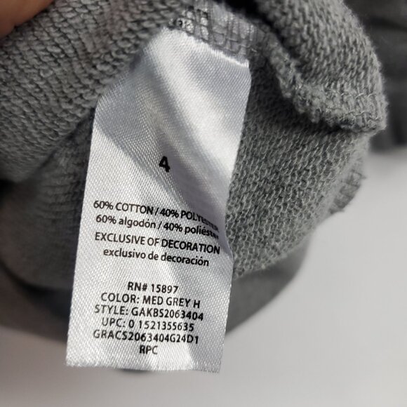 365 Kids Garanimals Grey Boys Full Zip Lng Slv Hoodie Jacket Great Shark Sz 4 - Picture 7 of 9